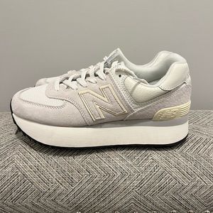 New Balance 574 Stacked "White/White" Women's Shoe